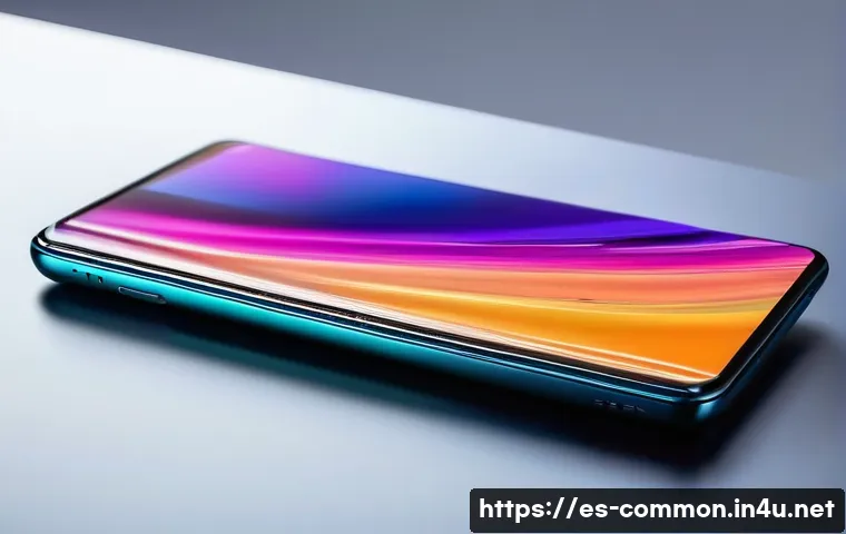 모바일 기술 - **Dynamic Foldable Display and Futuristic Design:** A stunning close-up of a cutting-edge foldable s...