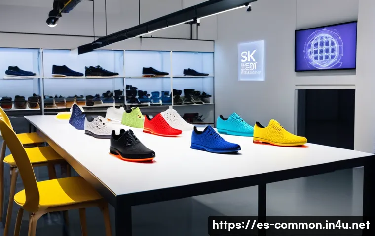 3D 기술 - A modern small footwear design workshop in Spain, showcasing a skilled artisan using a state-of-the-...