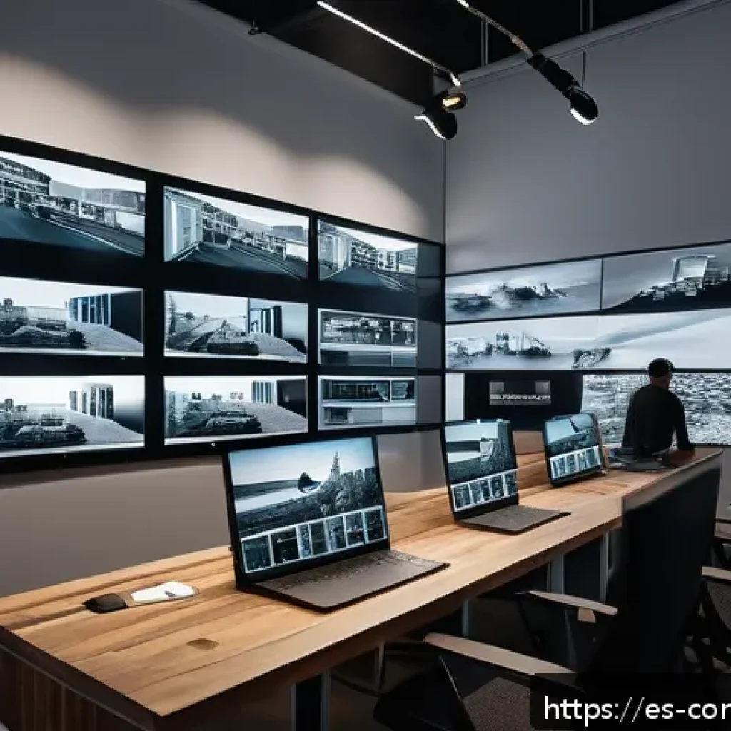 영화 감독 - A contemporary film director&rsquo;s creative workspace featuring a large digital storyboard displaying a ...